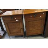 Pair of modern hardwood single drawer bedside cabinets or cupboards. (B.P. 21% + VAT)
