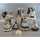 A collection of musical porcelain figurines all in original boxes to include; lady with violin, lady