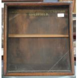 Early 20th century oak framed table top advertising glazed cabinet, 'Brookbanks Defiance Cutlery,'
