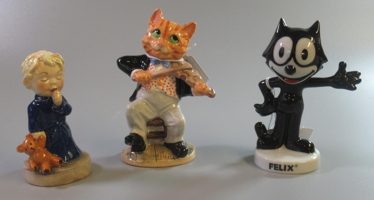 Carltonware 'Time for Bed' Ltd. edition figurine, together with a Royal Doulton 'The Cat and the