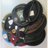 Collection of eight berets all with badges to include: RAF etc. (B.P. 21% + VAT)