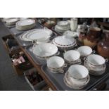 Five trays of Paragon English fine bone china 'Elegance' design dinnerware to include; various