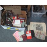 Box of mostly ephemera to include; three 1982 editions of The Times newspaper, various diairies,