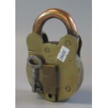 Large vintage brass padlock marked 'W M Pinsons & Son Ltd, Willenhall ( Nr. Wolverhampton). Together