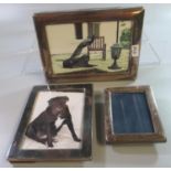 Two silver picture frames, together with a silver plated picture frame, all of rectangular form. (3)