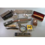 Box of assorted items, to include: British Railways cast metal sign, two vintage AA badges,