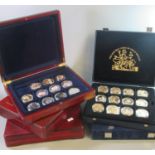 Collection of cased coins to include; commemorative, Sir Winston Churchill, The Emblem Series