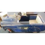 Vintage tinplate 'Police Patrol' child's pedal car marked 'A Serel product Made in England'. (B.P.