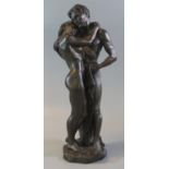 A Heredities bronzed composition figure group, 'Feelings of Love', 35cm high approx. Together with