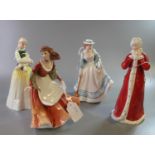 Four Royal Doulton bone china figurines of 'The Seasons', 'Autumn', 'Winter', 'Summer Time' and '