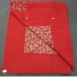 Vintage cotton red and paisley pattern double size reversible quilt. (B.P. 21% + VAT)