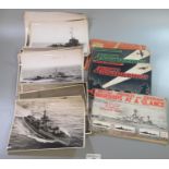 Box of assorted warship identification photographs, various, together with leaflets 'British