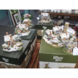 Three trays of Lilliput Lane boxed items, mostly Christmas cottages to include; 'Christmas Eve', '