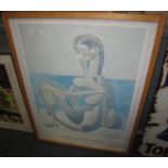 Framed gallery poster Pablo Picasso, the Museum of Modern Art, featuring his Seated Bather from