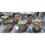 Tray of miniature Royal Doulton character jugs to include; ''arry', 'The Poacher', 'The walrus and