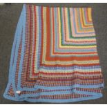 Multi-coloured vintage woollen crochet blanket. (B.P. 21% + VAT)