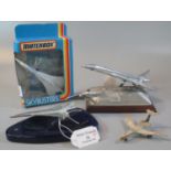 Aviation interest, to include: an English Miniatures Fine Art sculpture in English pewter of