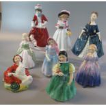 Eight Royal Doulton bone china figurines, to include: 'Wendy', 'Debbie', 'Marie', 'Home Again', '