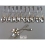 Bag of 19th Century silver spoons, 6.95 troy ozs approx. (B.P. 21% + VAT)