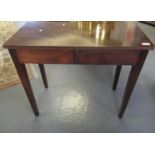 19th century mahogany side table with dummy drawers on square tapering legs. (B.P. 21% + VAT)