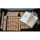 Box of antiquarian leather bound books to include; 24 volumes of Swift's works dated 1803, '