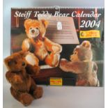 Steiff 'The Artist's Bear'. Dark brown, 27cm approx. In original box with COA, together with a