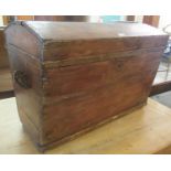 Vintage pine dome top two handled trunk. (B.P. 21% + VAT)