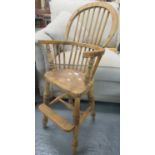 Unusual elm child's spindle back 'Windsor' type correctional chair. (B.P. 21% + VAT)