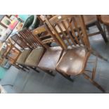 Collection of mainly 19th Century oak, elm and mahogany farmhouse chairs, one carver bar back, one