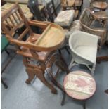 Collection of chairs, to include: reproduction spinning chair, Edwardian nursing chair with matching