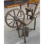 Victorian stained probably oak treble spinning wheel. (B.P. 21% + VAT)