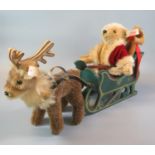 Modern Steiff teddy bear 'Father Christmas' with reindeer, with original box and COA. (B.P. 21% +