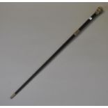 Early 20th Century ebonised and silver banded conductors baton marked 'Tredegar, Eisteddfod,