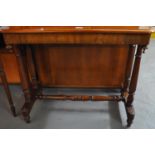 Victorian mahogany stretcher table. 90cm long approx. (B.P. 21% + VAT)
