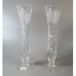 Pair of Royal Brierley specimen vases on circular bases. (B.P. 21% + VAT)