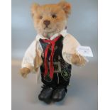 Modern Steiff teddy bear 'Groom', caramel, 34cm dressed in Bavarian costume with box and COA. (B.