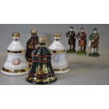 Set of three Rutherfords Glasgow whisky decanters in the form of Scotsmen in kilts to include: