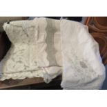 Three good quality vintage embroidered and crochet work linen tablecloths. (3) (B.P. 21% + VAT)