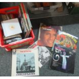 Box of vinyl records and music memorabilia to include: various 7" records: 'The Bachelor's Hits'