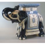 Modern ceramic Chinese design conservatory seat or jardiniere in the form of an elephant. (B.P.