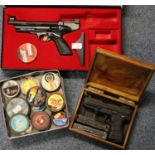 'The Hurricane' air pistol by 'Webley' in original box together with another air pistol marked 'A-