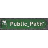 Painted cast metal sign, 'P.C.C. Public Path'. 60cm long approx. (B.P. 21% + VAT)