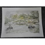 Harvey Thomas, an original watercolour, 'Cenarth on the River Teifi', signed and dated 03.01 with