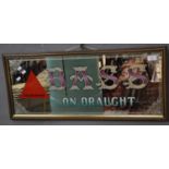 'Bass on Draught' advertising wall mirror. 35x80cm approx. (B.P. 21% + VAT)