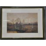 After Sidney Yates Johnson, early 20th century, oil on canvas winter scene with fields, trees and