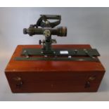 E.R. Watts & Son Ltd, a military surveyor scope in original mahogany box. (B.P. 21% + VAT)