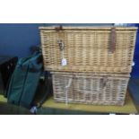 Two modern wicker picnic hampers, together with another. (3) (B.P. 21% + VAT)