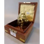 Reproduction brass miniature sextant in original box marked 'Nauticalia, London'. (B.P. 21% + VAT)