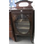 Late 19th century mahogany inlaid single door glazed music/display cabinet. (B.P. 21% + VAT)