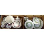 Two boxes of china to include: Pontesa Spanish ironstone 'Castillian Collection' dinnerware: oval